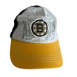Boston Bruins Vintage Distressed Cap Y2K Old Time Hockey NHL Hat Adjustable